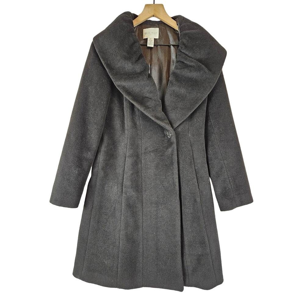White‎ House Black Market Wool Angora long black coat jacket, size XS